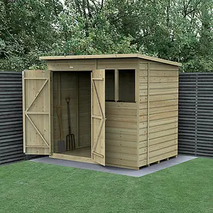 Beckwood 7x5 Pent Shed - 2 Windows - Double Door