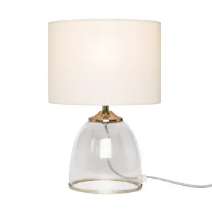 Inlight Sofy Round Satin Nickel effect Table lamp