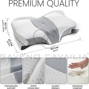 GC GAVENO CAVAILIA Orthopedic Pillow For Neck & Shoulder Pain Orthopaedic Memory Foam Pillow For Sleeping Neck Pain Pillow 60x43CM