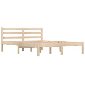 Berkfield Bed Frame Solid Wood Pine 135x190 cm Double