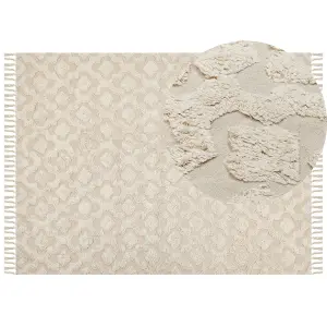 Cotton Area Rug 160 x 230 cm Beige AKSARAY