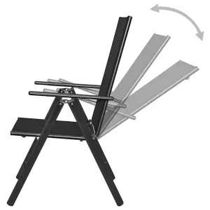 Berkfield Folding Garden Chairs 4 pcs Aluminium and Textilene Black