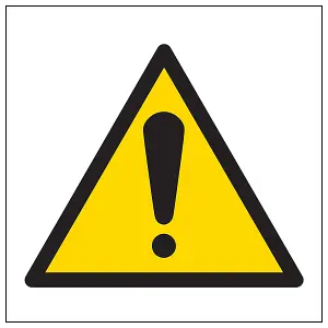 Warning Logo Safety Sign Hazards & Risks Rigid Plastic 200x200mm (x3)