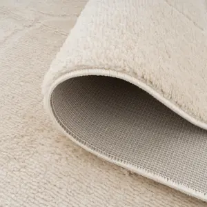 Cream Beige Free-Form Velvety Soft Rug 120x170cm