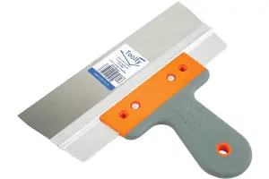 Toolty Filling Taping Spatula with Rubber Handle on Aluminium Profile 250/60mm Stainless Steel for Plastering Finishing Rendering