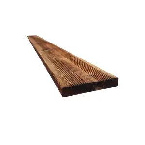 Snowdon Timber Factory Reject DB211208TB Treated Brown Decking Board (L) 2.4m (W) 120mm (T) 21mm 10 Pack