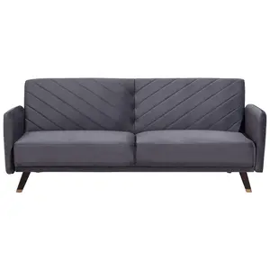 Beliani Glam Sofa Bed SENJA Grey Velvet