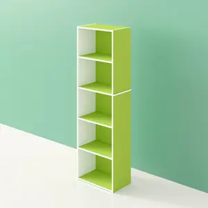 Aliesha Open Shelf Bookcase Green/White / 132.1cm H x 40.1cm W x 23.9cm D