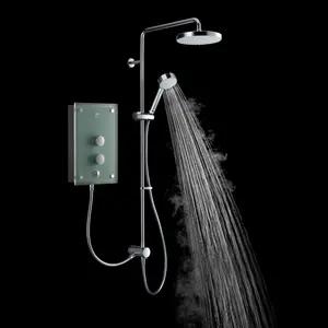 Mira Azora Dual Transparent Chrome effect Thermostatic Electric Shower, 9.8kW