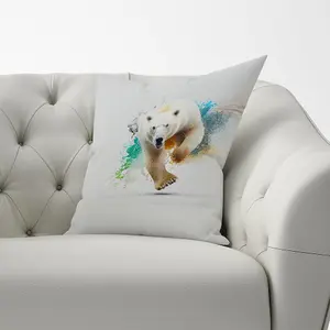 Charging Polar Bear Cushions 60cm x 60cm