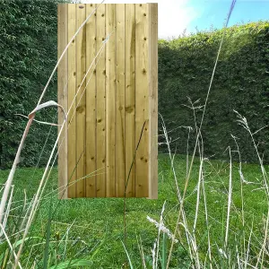 Premier Garden Supplies Pedestrian Gate 180cm (6ft) High x 75cm Wide Feather Edge Flat Top Semi-Braced Single Swing Gate