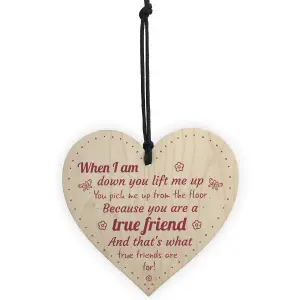 Red Ocean Friendship Sign Best Friend Plaque Wooden Hanging Heart Sign Thank You Shabby Chic Gift For Her Him