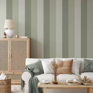 World of Wallpaper Stripe Wallpaper Soft Green/Sage/Olive