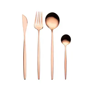 Canora Grey Szeto 4 Piece Stainless Steel Cutlery Set , Service for 1 Rose Gold