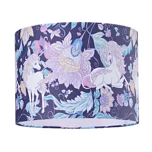 Feminine Purple & Pink Cotton 10 Shade with Elegant Unicorns and Green Flowers