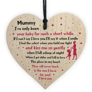 Mummy Gift From Baby New Mummy Gift Wooden Heart Mum Poem Gift From Daughter Son