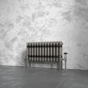 Right Radiators 300x607 mm Horizontal Traditional 3 Column Cast Iron Style Radiator Raw Metal