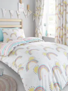 Rainbow and Sunshine Single Duvet Cover and Pillowcase Set