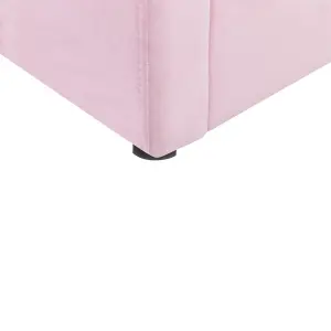 Velvet EU Single Size Ottoman Bed Pink ANET