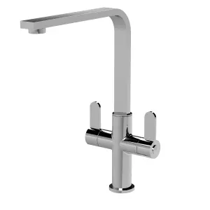 Kitchen Mono Mixer Tap with 2 Lever Handles, 302mm - Chrome