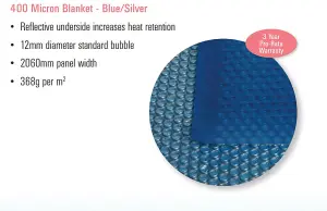 18ft Round Blue/Silver 400 Micron Above Ground Solar Pool Cover Swimming pool British Made