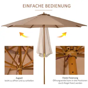 Lakewood 300cm Market Parasol Khaki