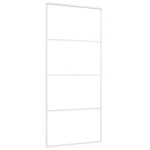 Berkfield Sliding Door ESG Glass and Aluminium 90x205 cm White