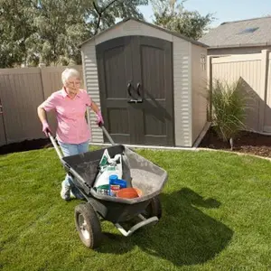 Lifetime 7 Ft. x 7 Ft. High-Density Polyethylene Outdoor Storage Shed with Steel-Reinforced Construction