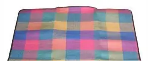 Waterproof Picnic Blanket Carry Bag Pink Tartan