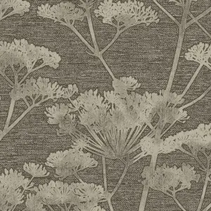 Boutique Serene Seed-Head Taupe & Gold Floral Wallpaper