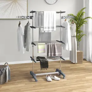 Stainless Steel Standard Drying Rack Silver/Black