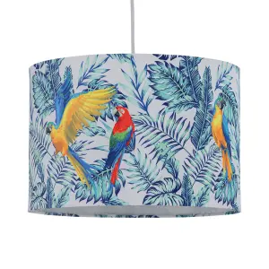 First Choice Lighting Set of 2 Parrot Velvet Parrot Design 30cm Pendant or Table Lamp Shades