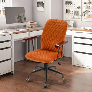 Costway Velvet Adjustable Swivel Chair Mid-Back for Home Office Computer Leisure Chair