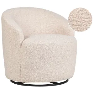 Armchair DAVIK Swivel Boucle Beige