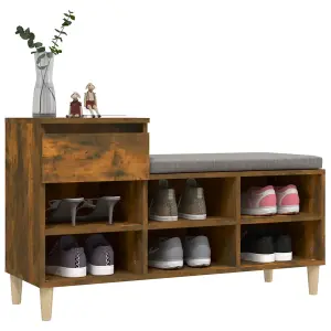 Berkfield Shoe Cabinet Smoked Oak 102x36x60 cm Engineered Wood