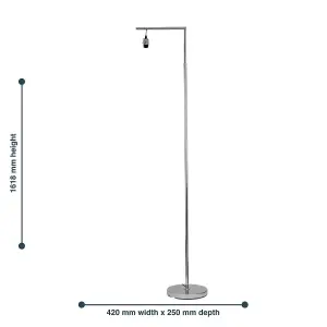 First Choice Lighting Chrome Angled Floor Lamp Base Only