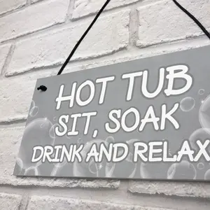 Shabby Chic Hot Tub Sign Funny Hot Tub Accessories Garden Summerhouse Sign New Home Gift