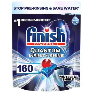 160 x Finish Quantum Infinity Shine Dishwasher Clean Shield Protector Tablets