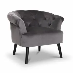 Velvet Dark Grey Sara Accent Chair