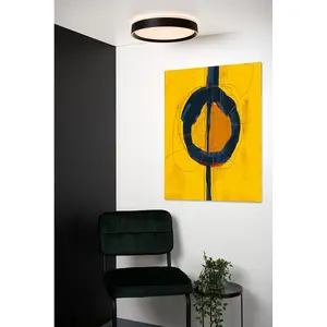 Lucide Nuria Modern Flush Ceiling Light 30cm - LED Dim. - 1x18W 2700K - 3 StepDim - Black