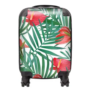 Tropical Flowers And Palm Leaves Suitcase - Mini Cabin