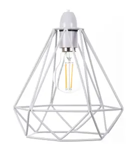 White Cage Metal Basket Ceiling Light Shade