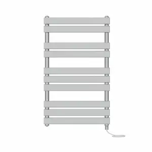 Rinse Bathrooms Electric Flat Panel Heated Towel Rail Chrome Bathroom Ladder Radiator Warmer 1000x600mm 600W