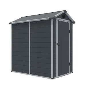 4 x 6 Single Door Apex Plastic Shed (Dark Grey)