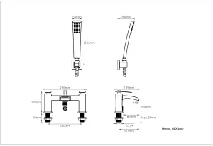 GoodHome Kellan 2 Tap Hole Shower mixer Tap