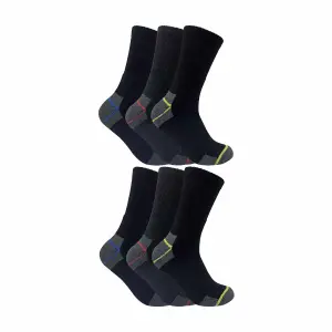 Sock Snob - 6 Pairs Mens Cotton Work Socks 6-11 Black