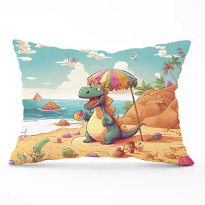 Dragon On A Beach Holiday Cushions 33cm x 48cm