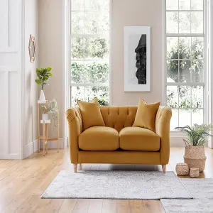 Sofas Express Carlton Ochre Yellow Velvet  2 Seater Sofa