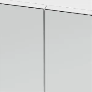 Yaheetech White Wall-Mounted Storage Cabinet with Three Mirror Doors