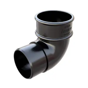 Black Round Downpipe 92.5 Degree Offset Bend, Freeflow Rain Water Systems